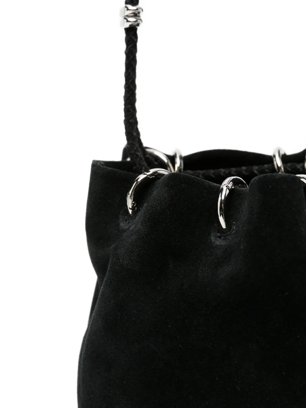 Benedetta Bruzziches suede drawstring bucket bag Zwart
