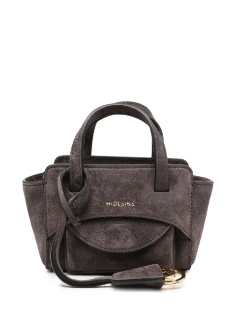 HIDESINS bolsa Flap XS mini de gamuza con logo estampado