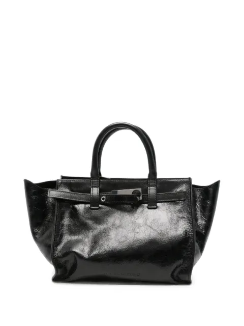 Benedetta Bruzziches crinkled-finish buckled tote bag