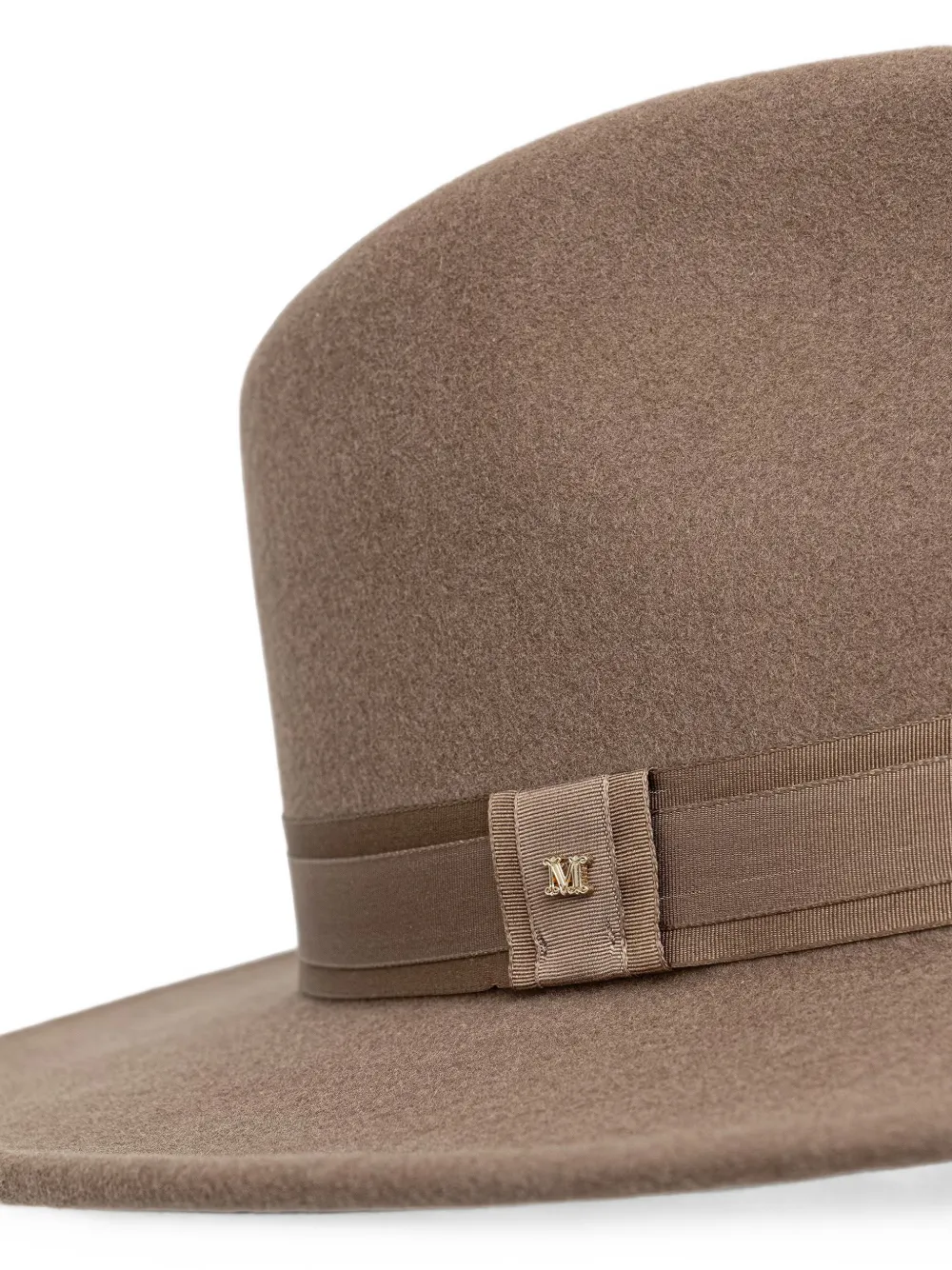 Max Mara Fedora hoed met logoplakkaat Bruin