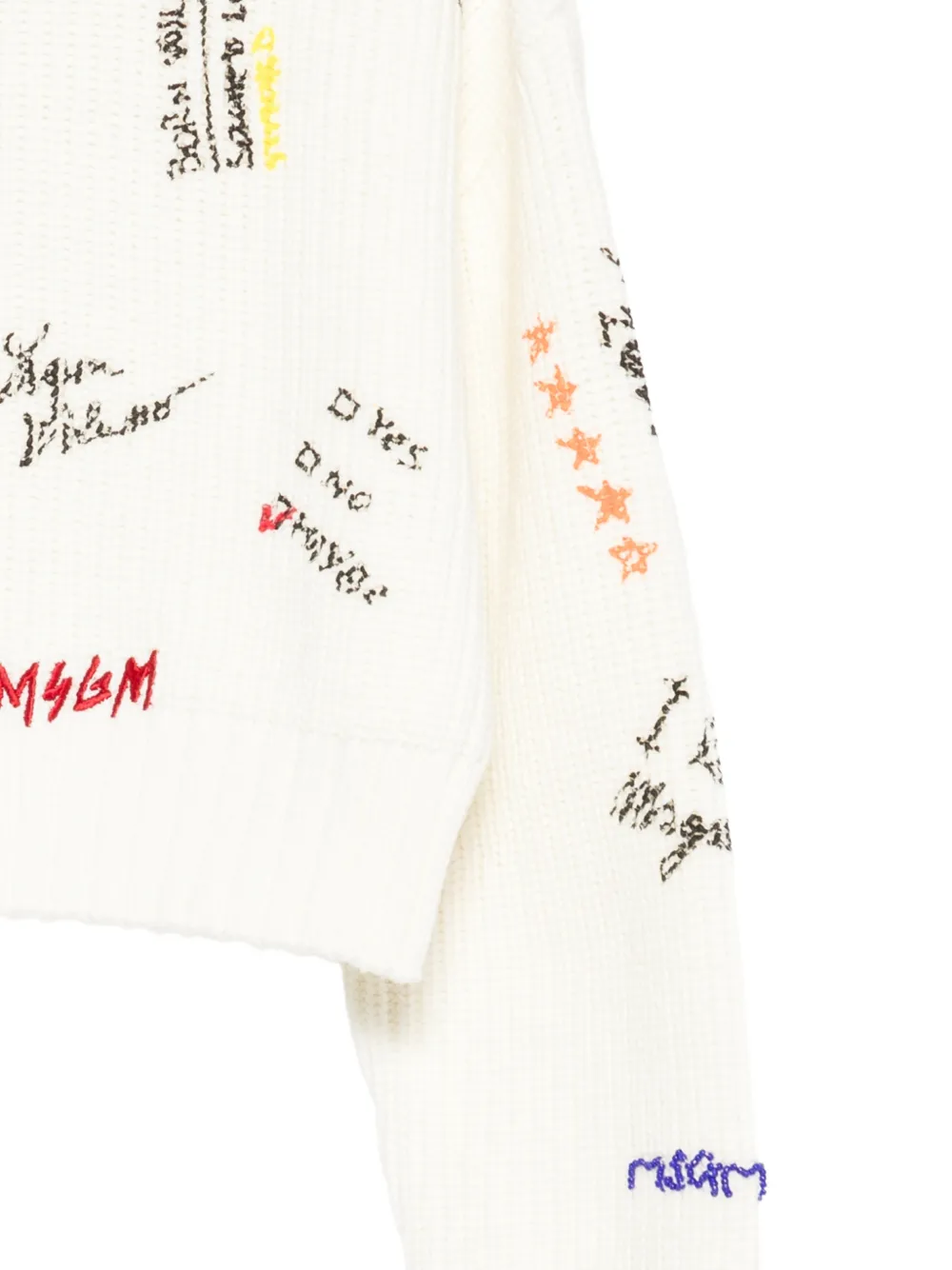 MSGM Kids Cropped trui Wit