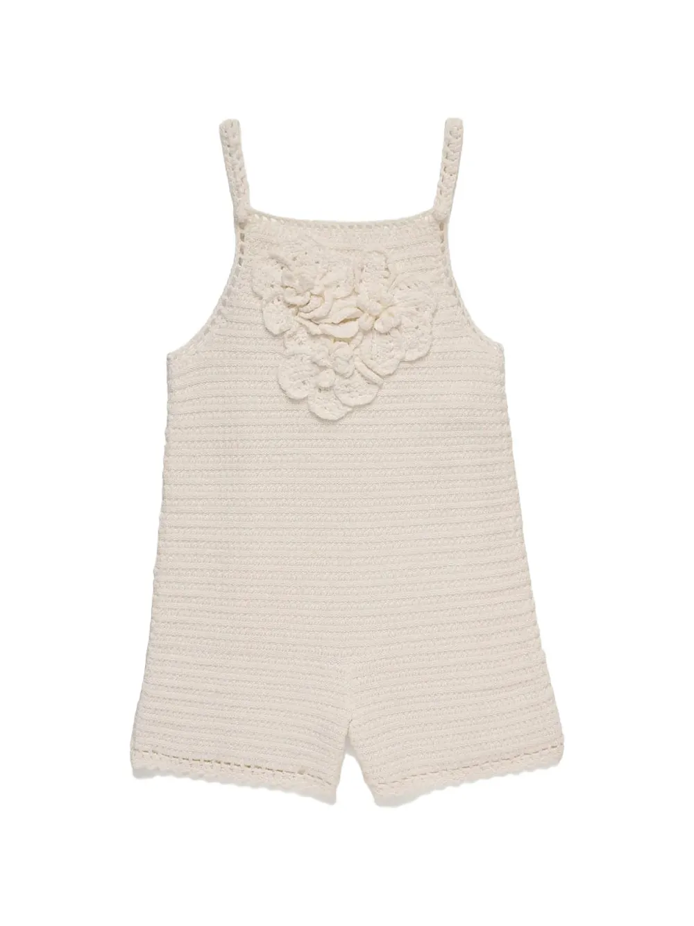 Cult Gaia Shah gehaakte playsuit met bloemapplicatie Wit