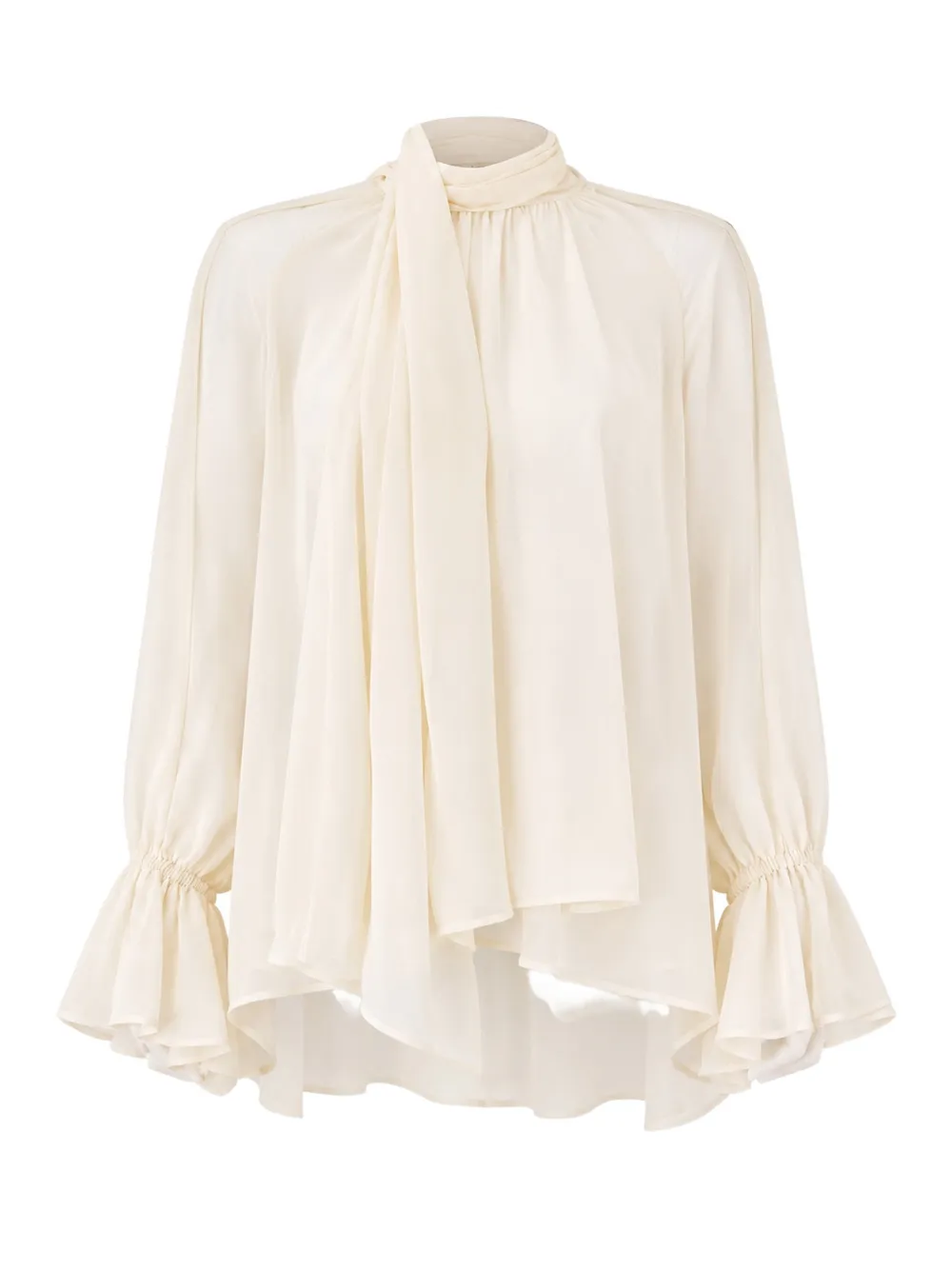 Semicouture Renie blouse met ruches Beige