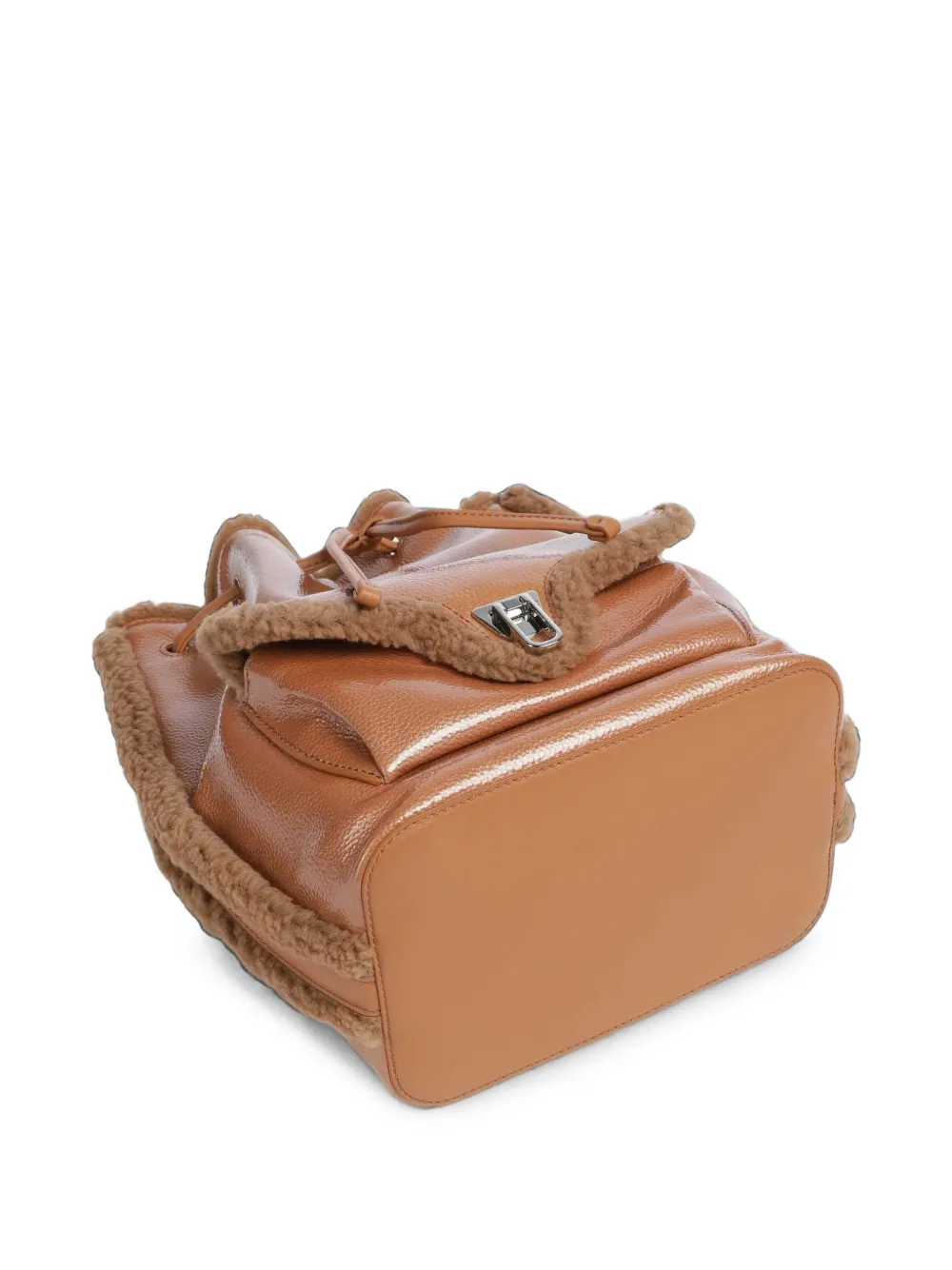 Coccinelle Beat Generation leren bucket-tas met afwerking van lammy Bruin