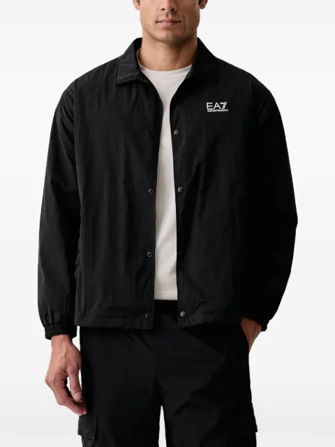 Ea7 Emporio Armani logo-print press-stud jacket