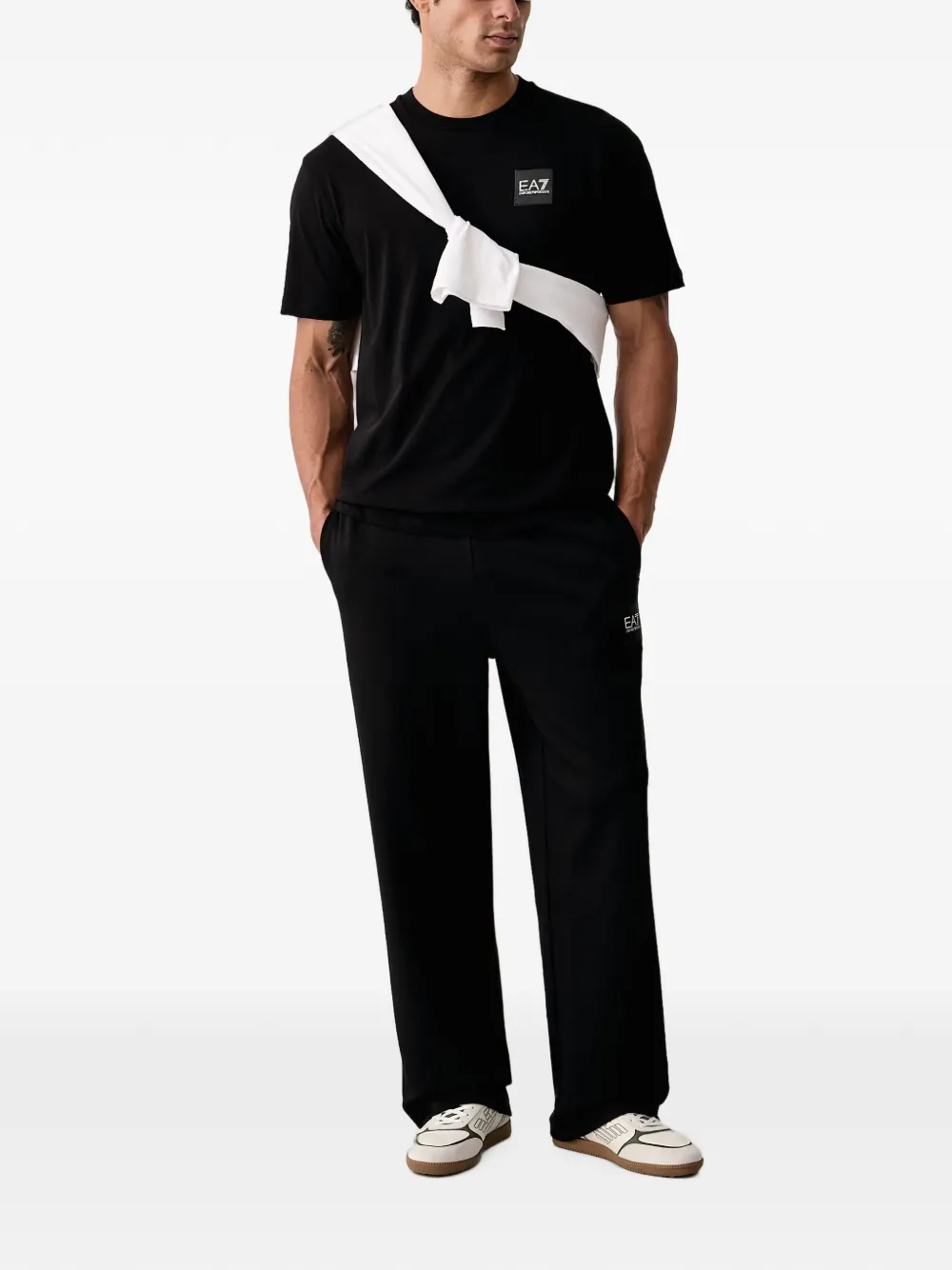 Ea7 Emporio Armani Trainingsbroek met logopatch Zwart