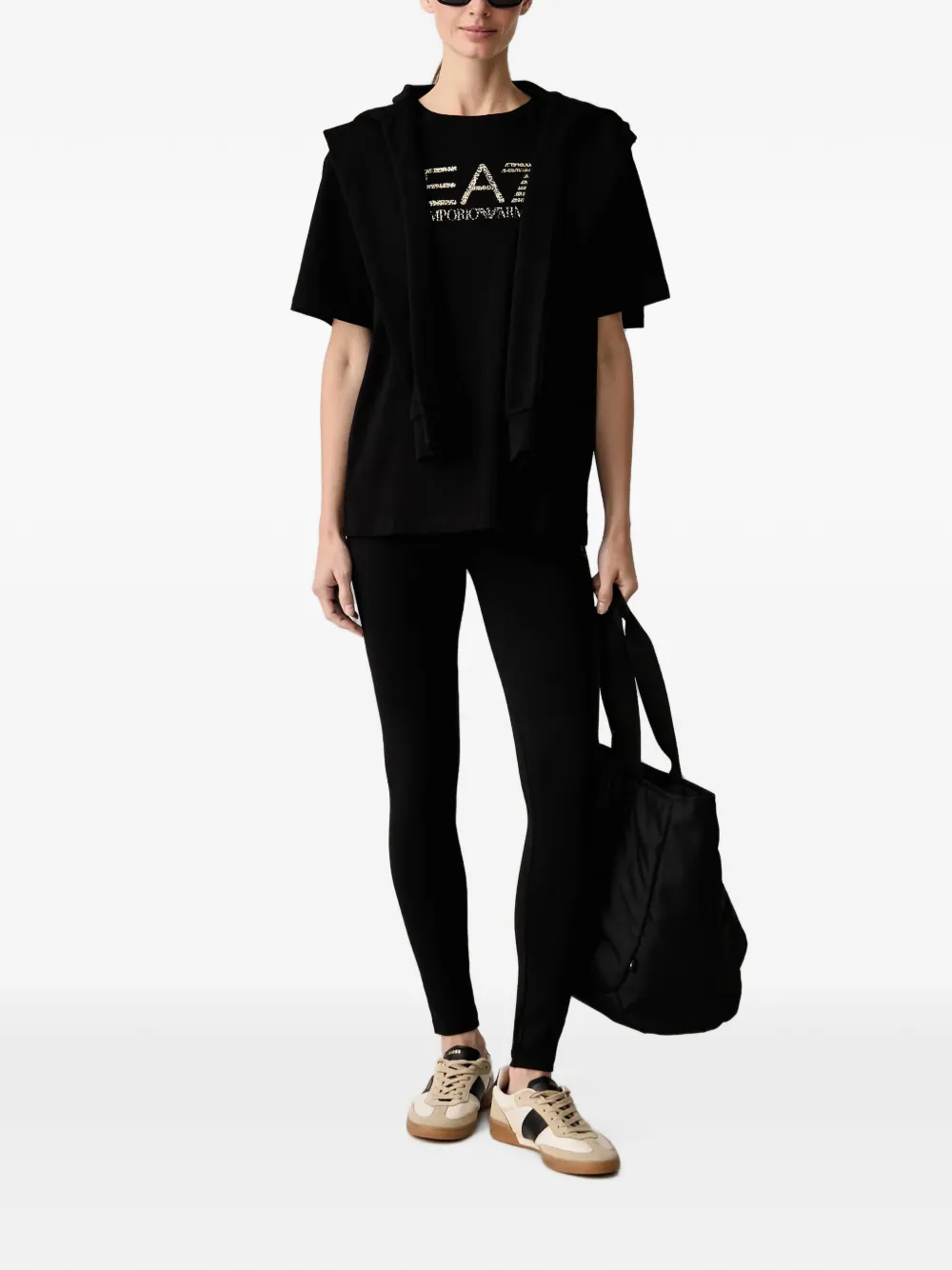 Ea7 Emporio Armani T-shirt met logoprint Zwart