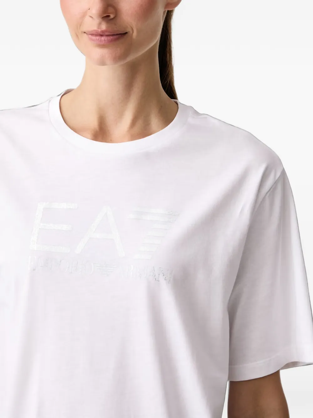 Ea7 Emporio Armani T-shirt met logoprint Wit