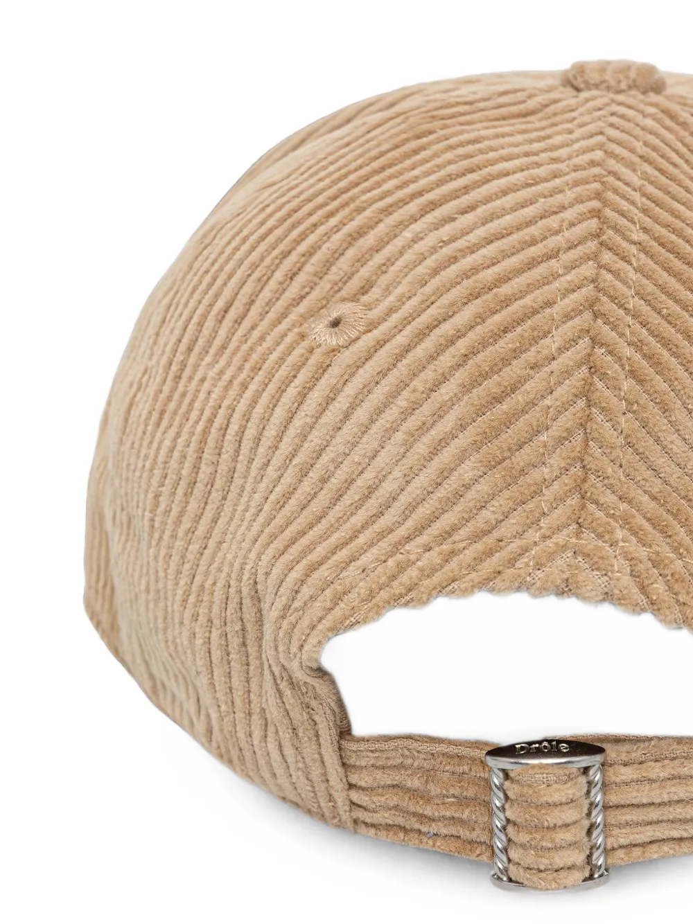 Drôle De Monsieur Ribfluwelen honkbalpet met borduurwerk Beige