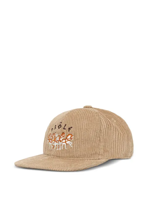 Drôle De Monsieur corduroy embroidered baseball cap