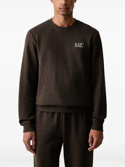 Ea7 Emporio Armani logo-patch ribbed sweater