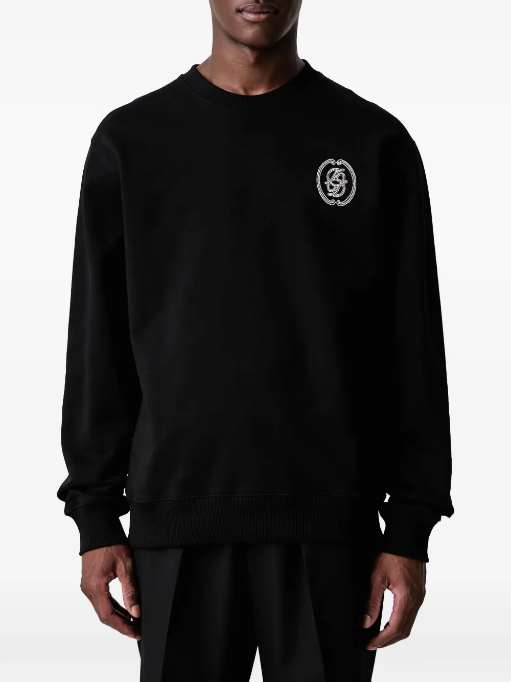 Drôle De Monsieur Sweater met geborduurd logo Zwart