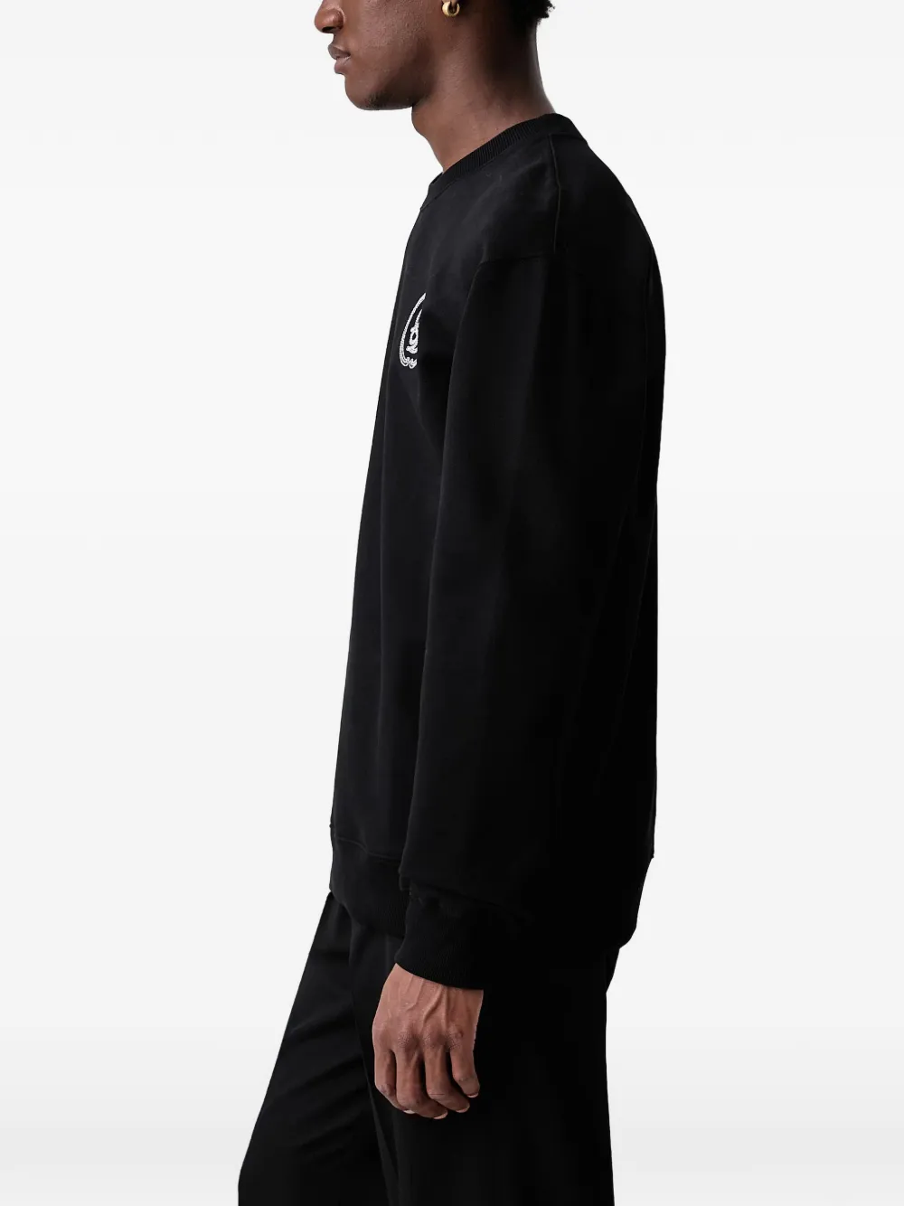 Drôle De Monsieur Sweater met geborduurd logo Zwart