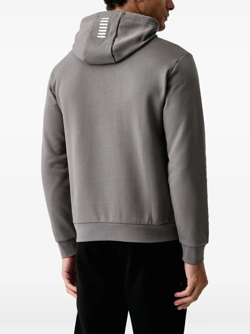 Ea7 Emporio Armani logo-print drawstring hoodie Grijs