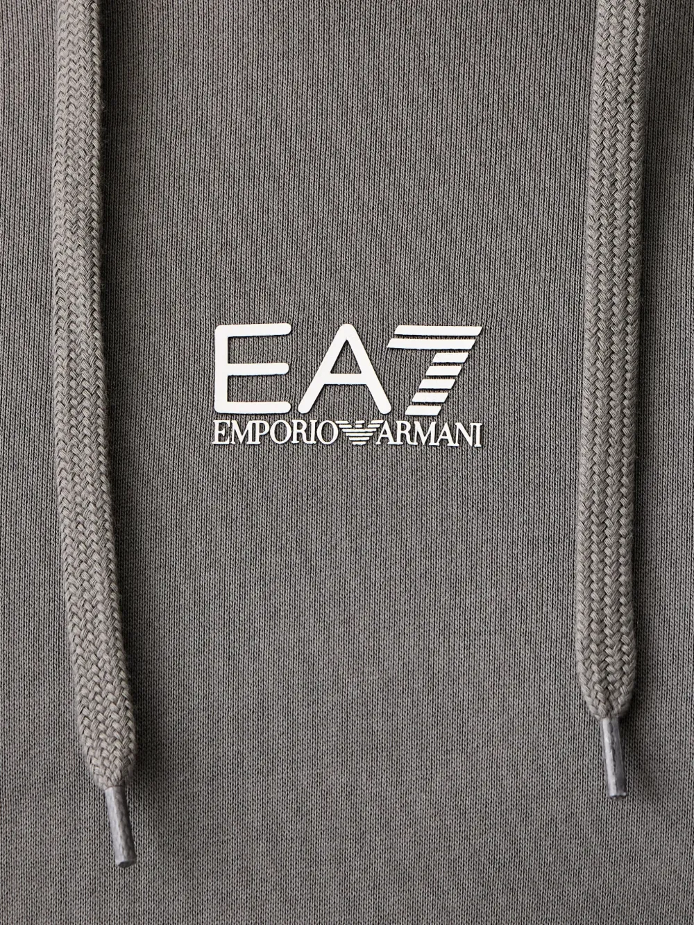 Ea7 Emporio Armani logo-print drawstring hoodie Grijs