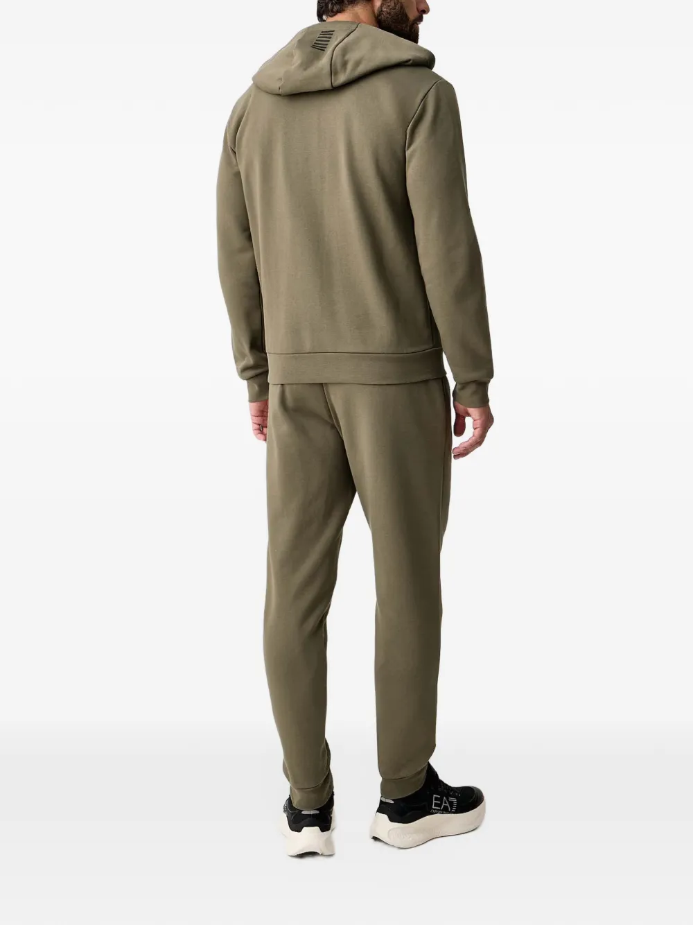 Ea7 Emporio Armani logo-print zip-up tracksuit Groen