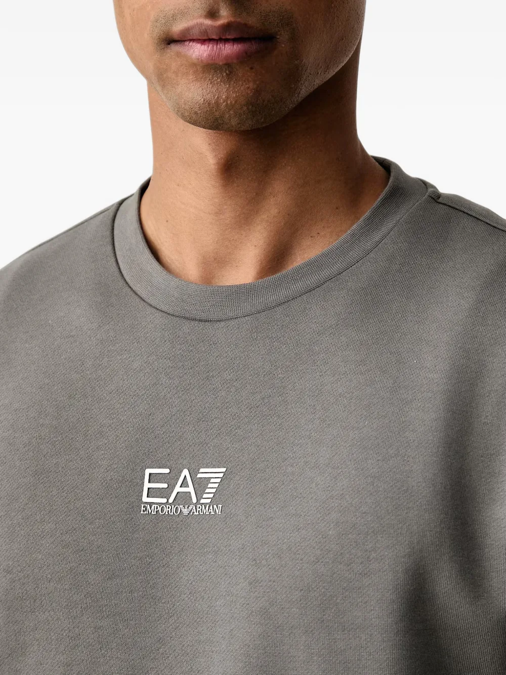 Ea7 Emporio Armani logo-print crew-neck tracksuit Grijs
