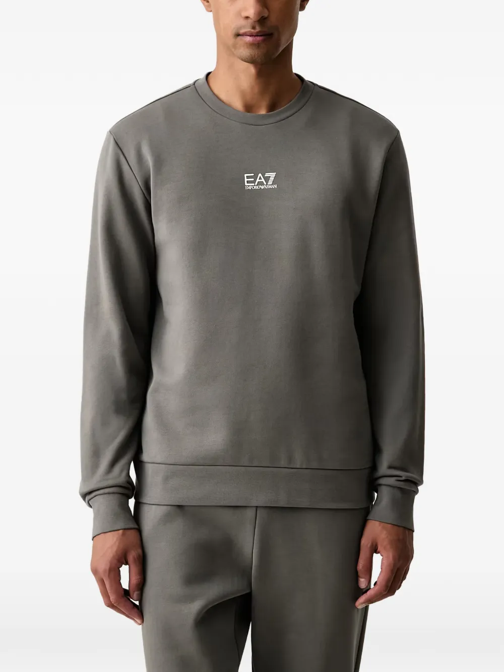 Ea7 Emporio Armani logo-print crew-neck tracksuit - Grau