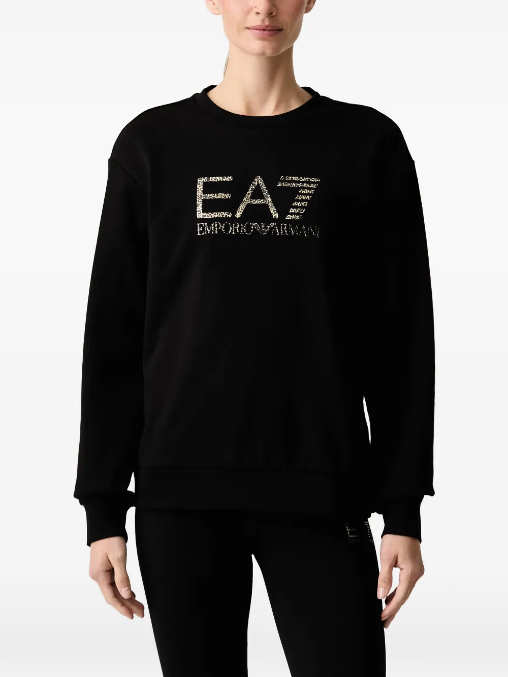 Ea7 Logo-print Sweatshirt In Black
