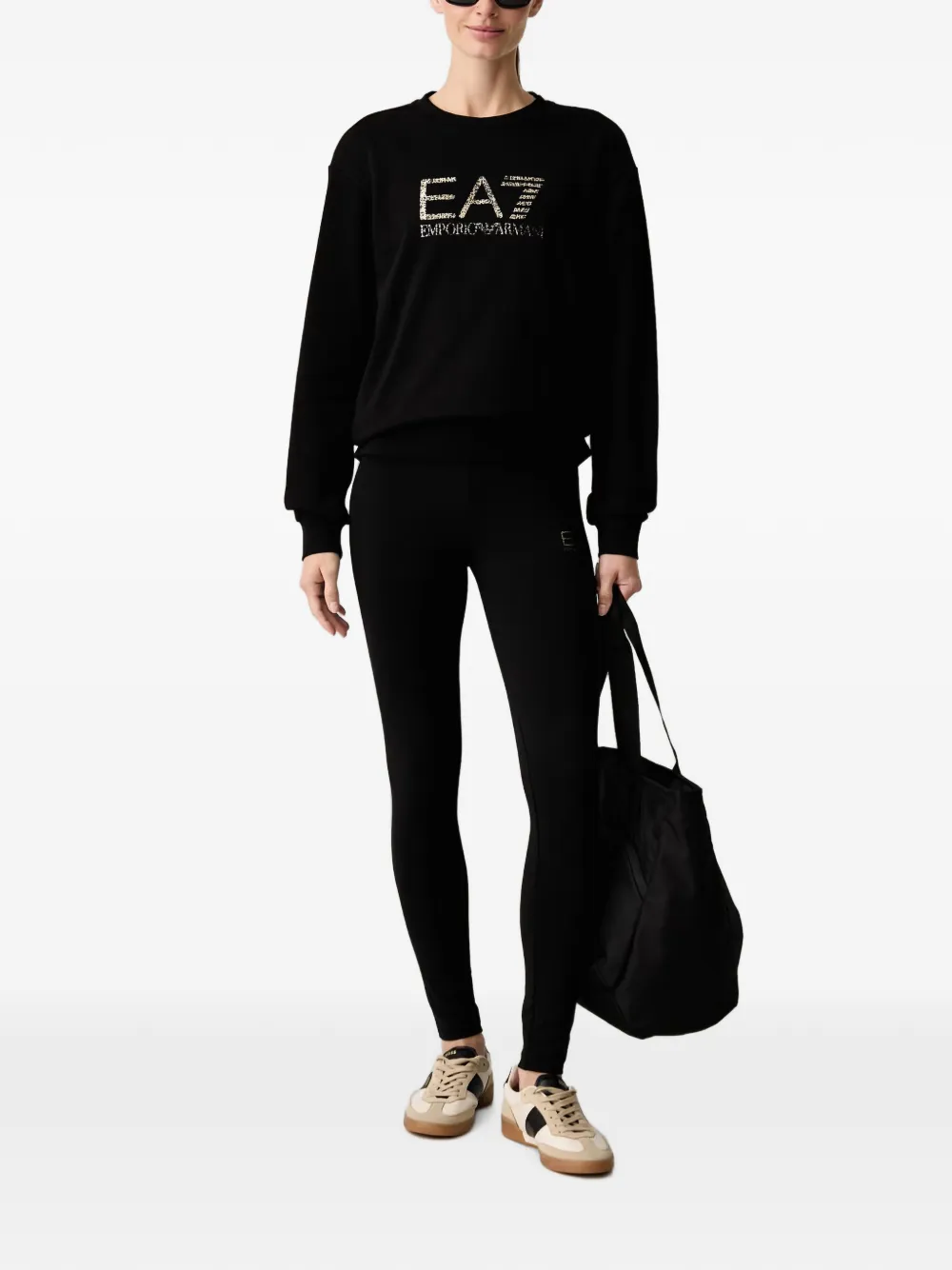 Ea7 Emporio Armani Sweater met logoprint Zwart