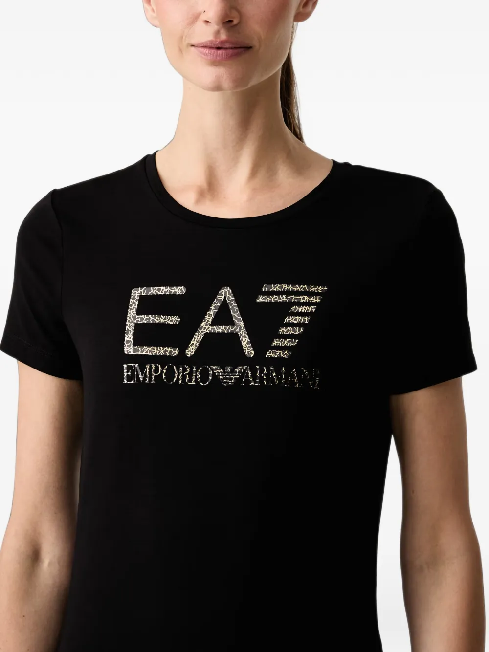Ea7 Emporio Armani T-shirt met logoprint Zwart