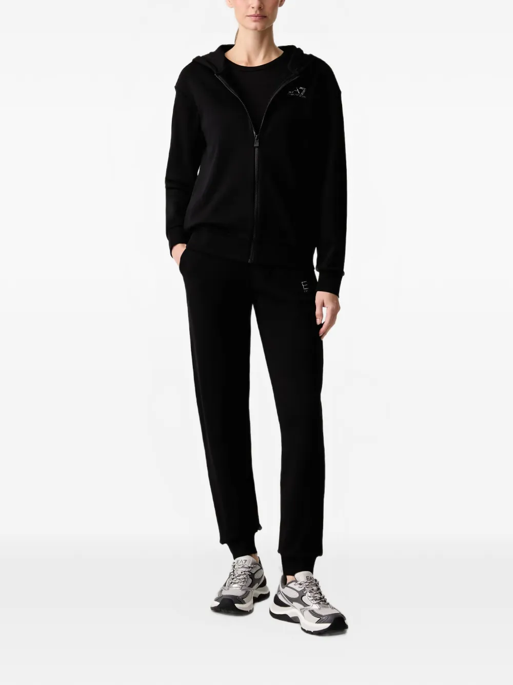 Ea7 Emporio Armani logo-print track suit Zwart