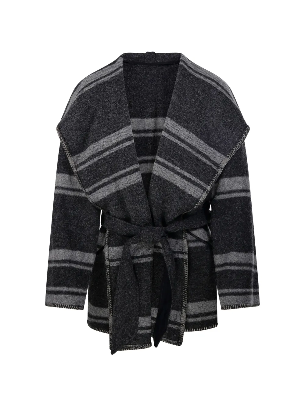 MARANT ÉTOILE Angy striped belted coat