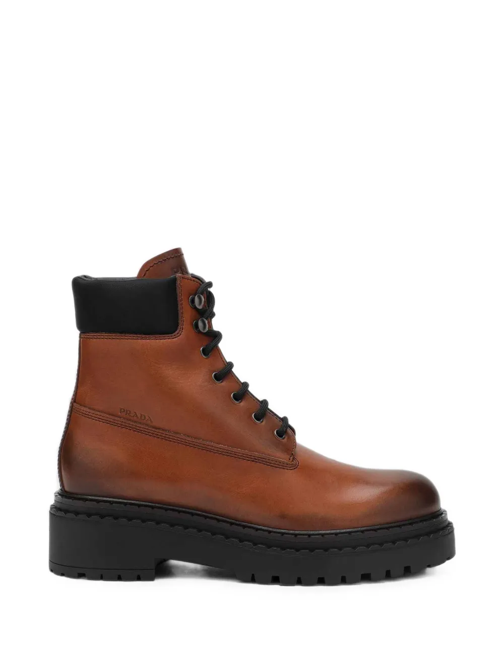 Prada bottines à lacets - Marron