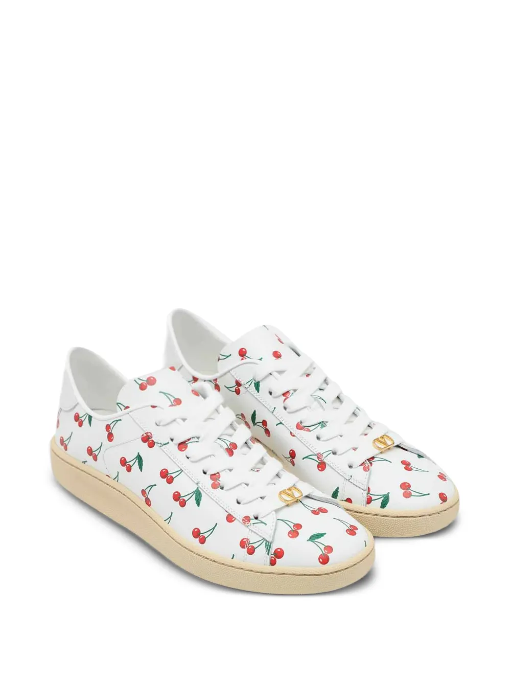 Valentino Garavani cherry-print VLogo sneakers - Bianco