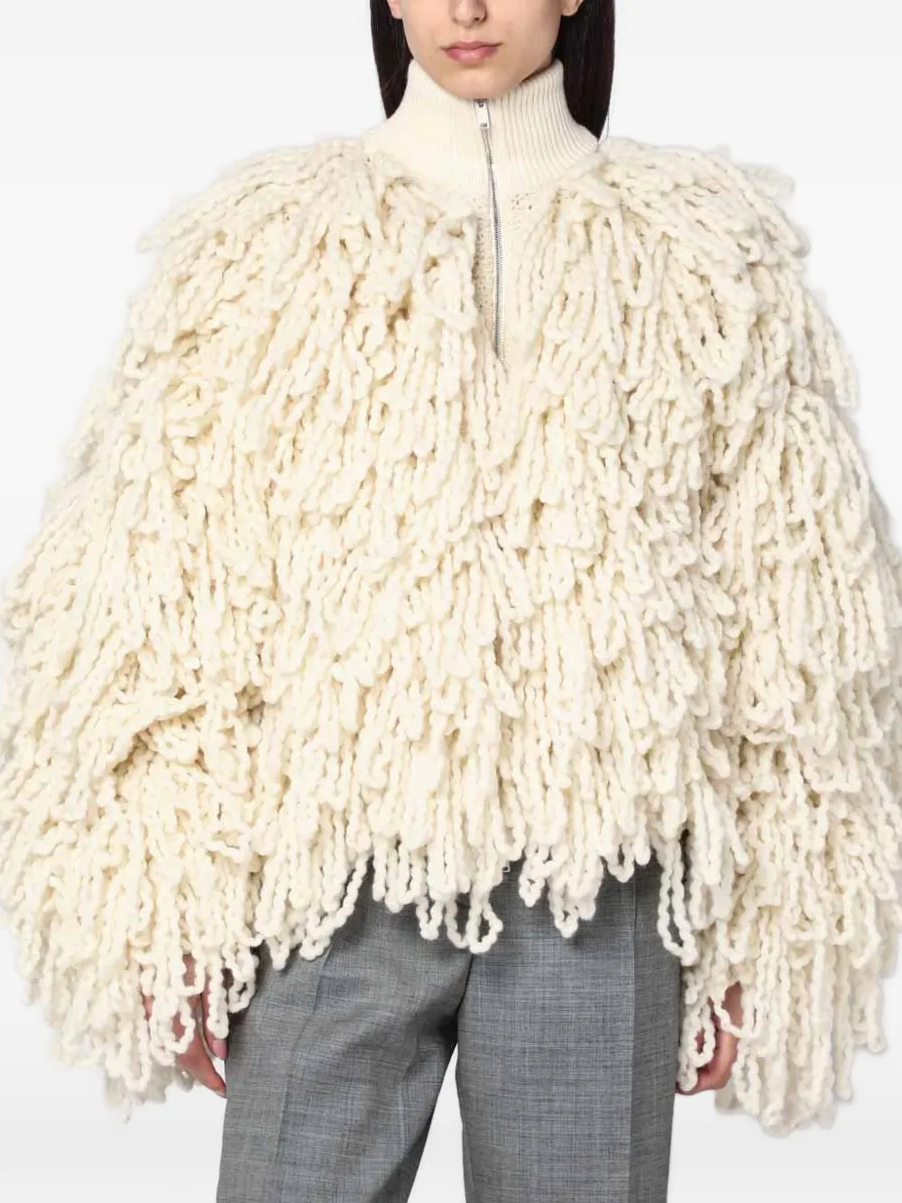 Stella McCartney loop-knit bomber jacket - Toni neutri