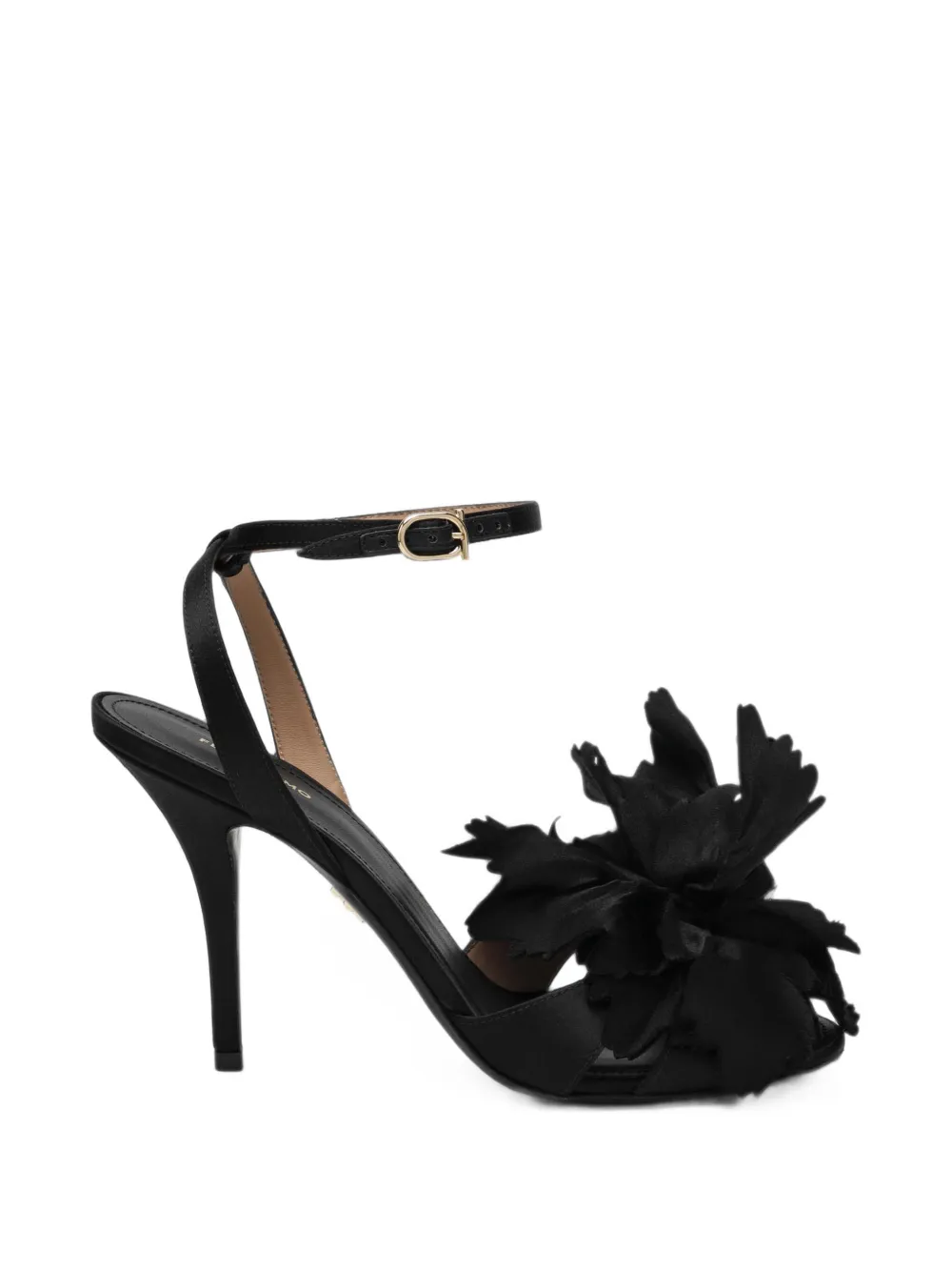 Ferragamo floral-applique buckle-fastening sandals - Noir