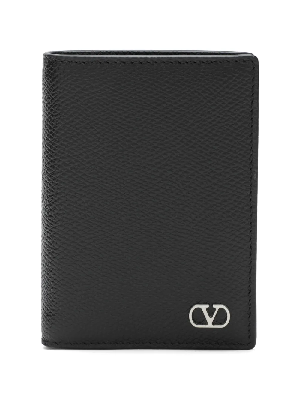 Valentino Garavani VLogo Signature grained-leather card holder - Nero