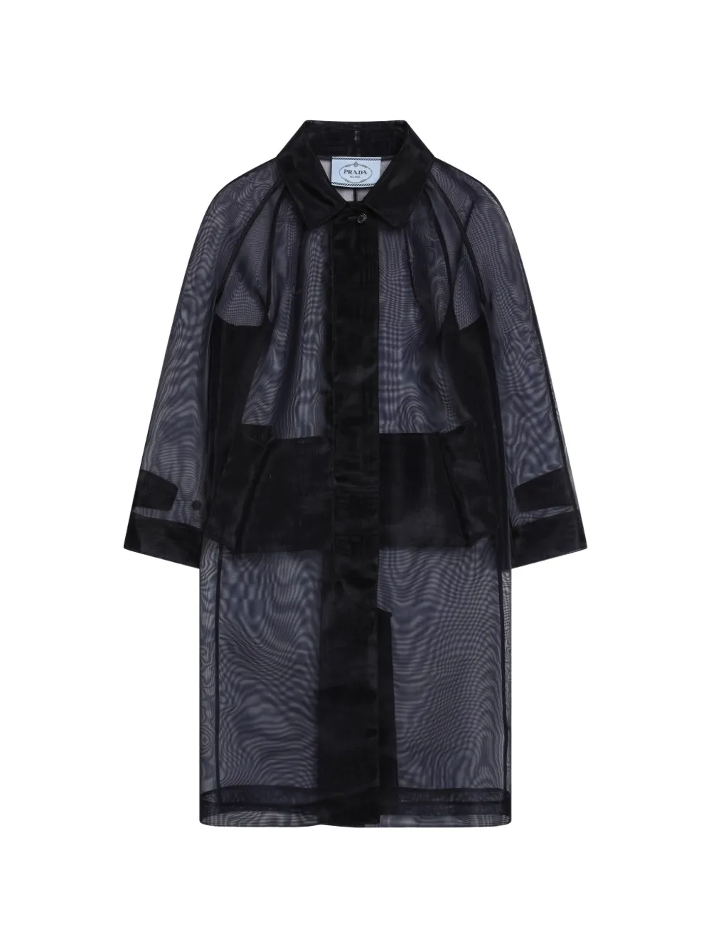 Prada single-breasted crinoline coat Blauw