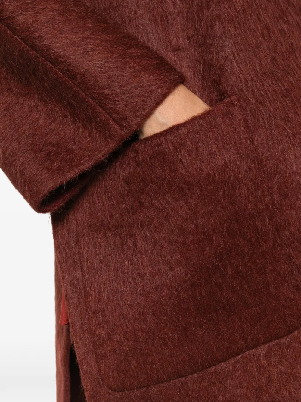 Max Mara Oversized jas met geborstelde afwerking Rood