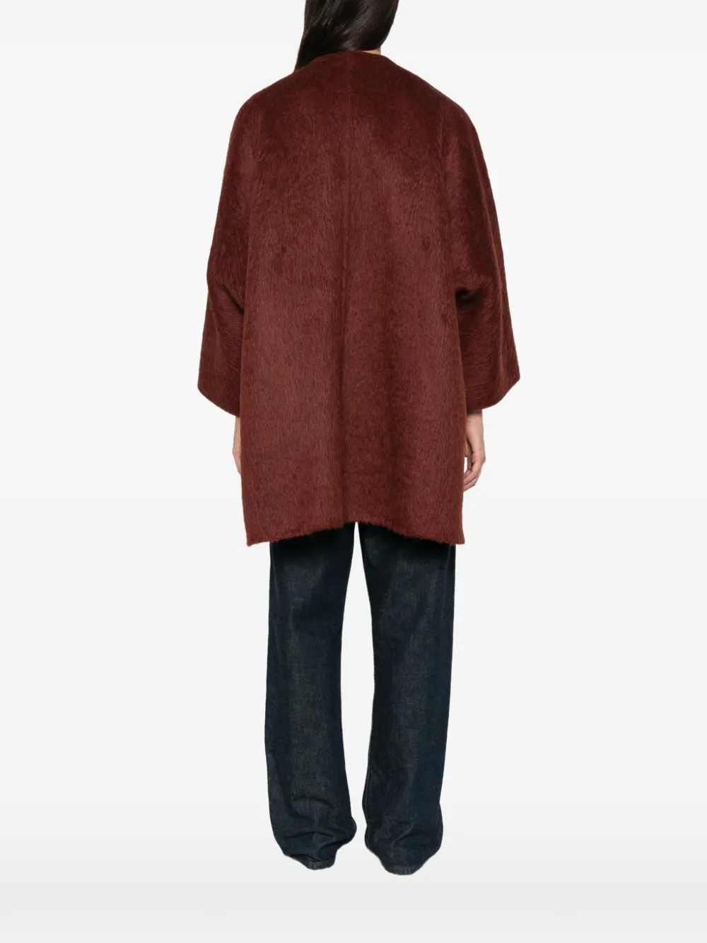Max Mara Oversized jas met geborstelde afwerking Rood