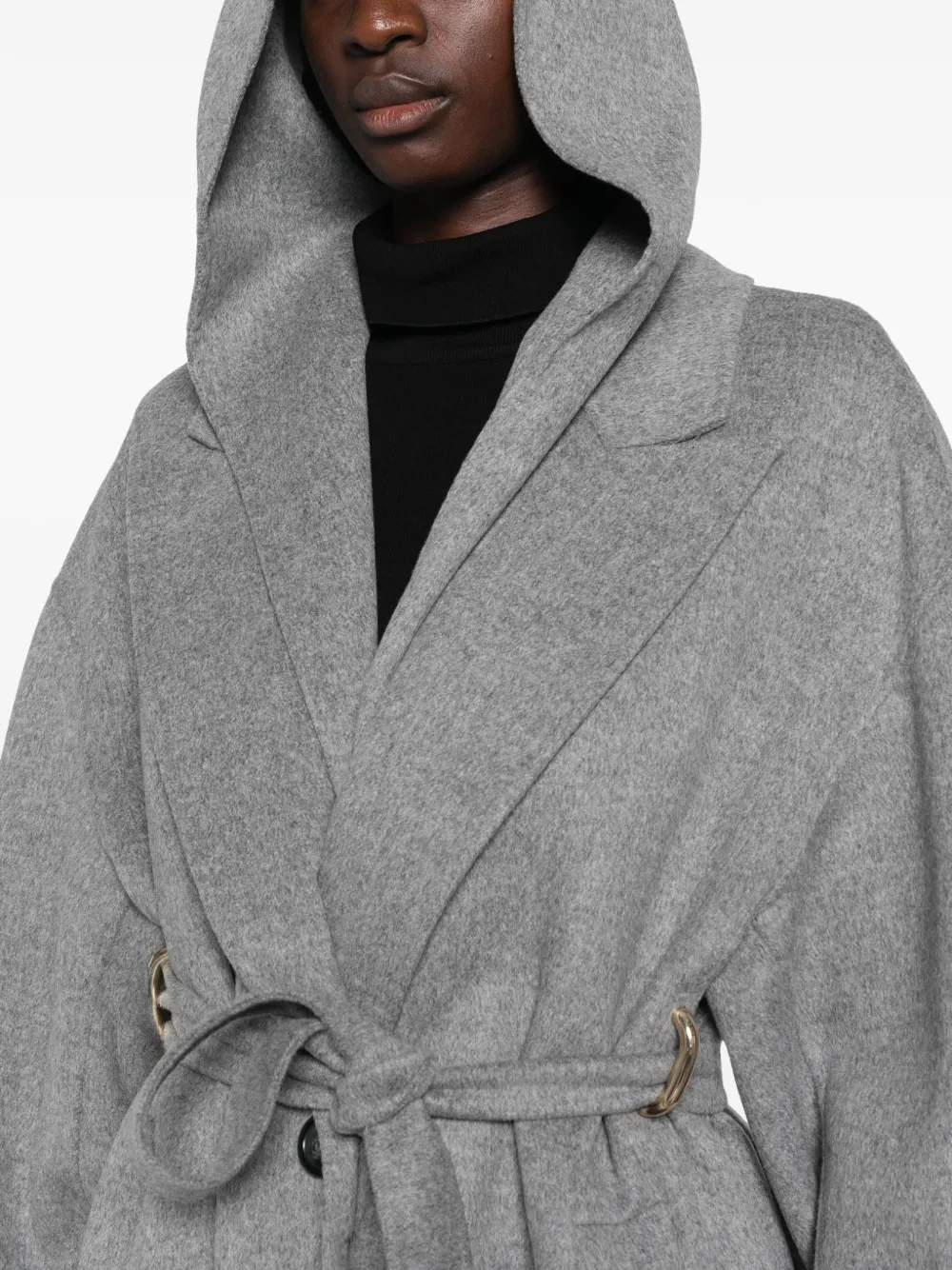 Sportmax hooded belted coat Grijs