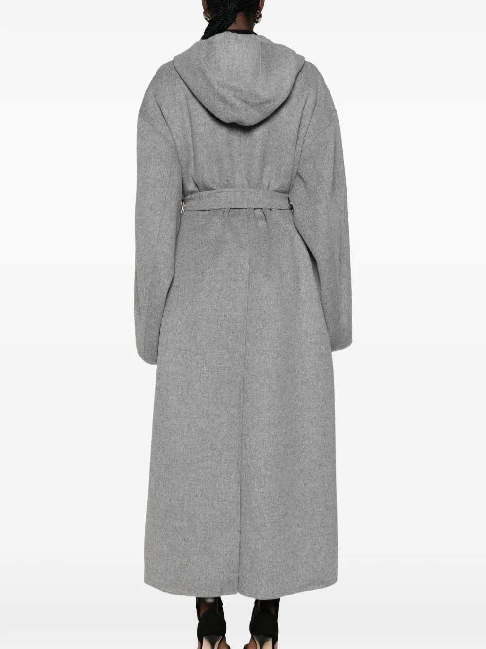 Sportmax hooded belted coat Grijs