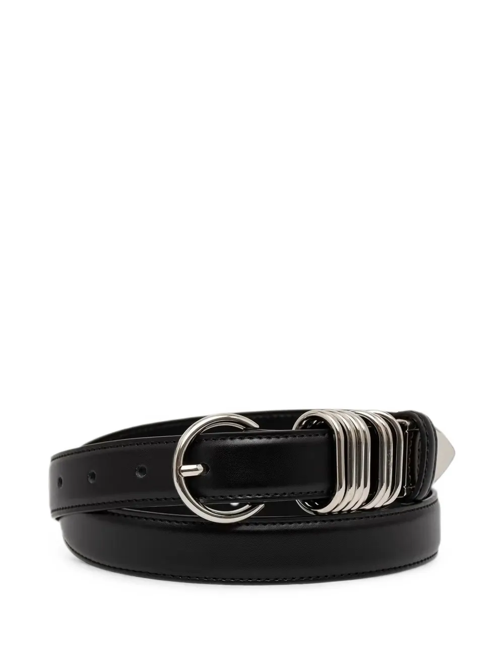 Eleh Multi-ring Leather Belt In Black