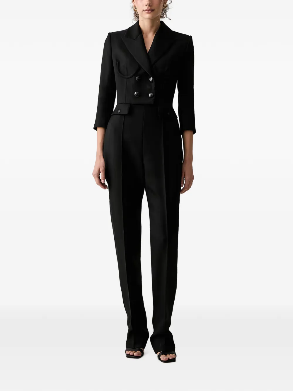 Elisabetta Franchi double-breasted peplum jumpsuit