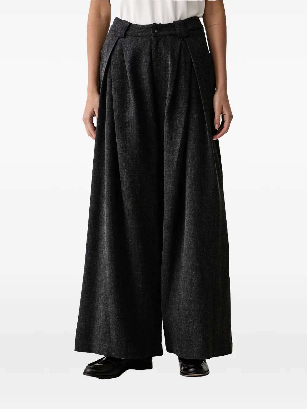 Eleh High-waist palazzo plooibroek Grijs