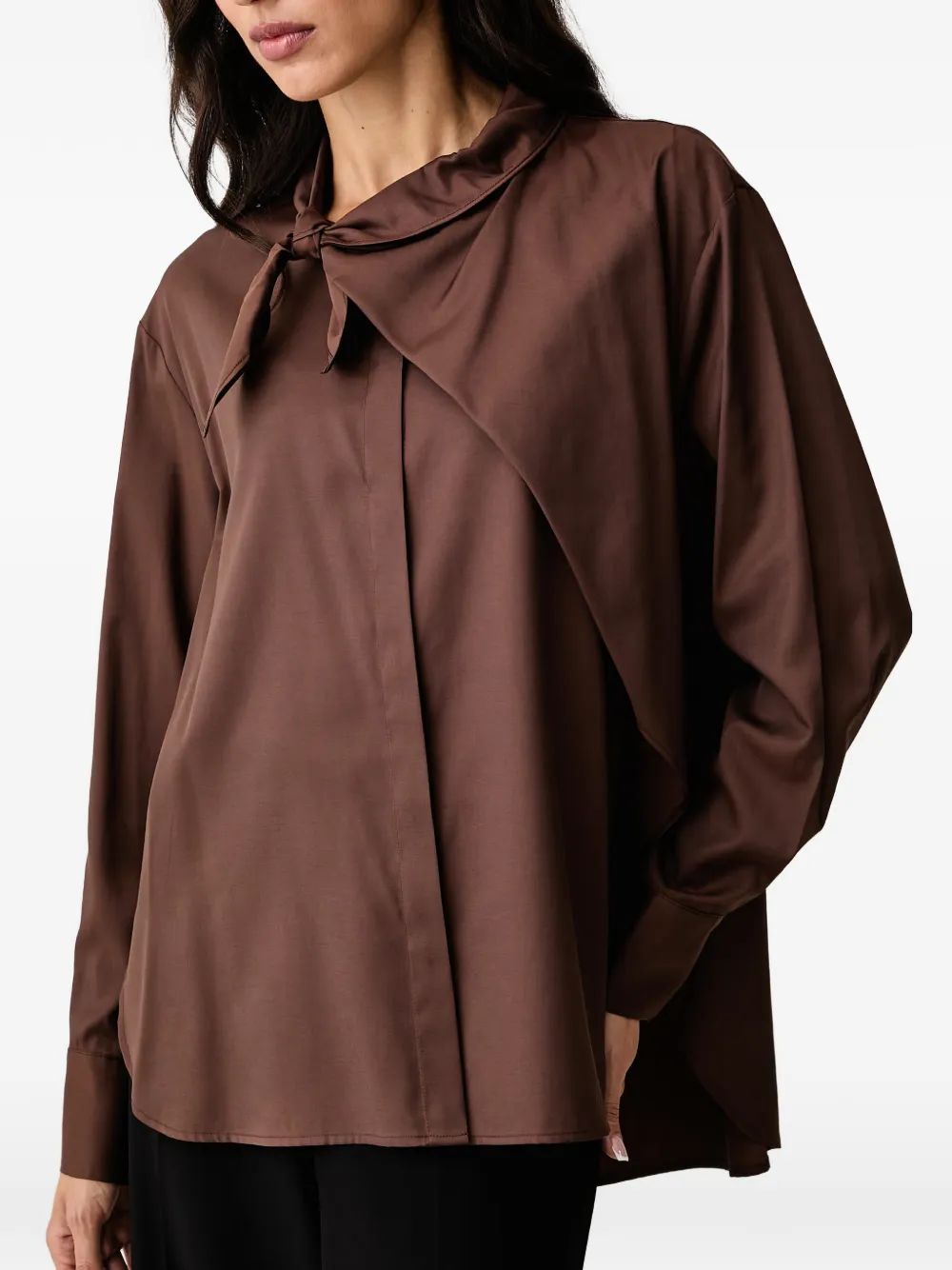 Eleh Blouse met strik Bruin