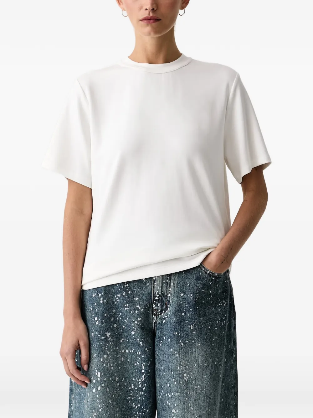 Eleh Crew-neck T-shirt In White