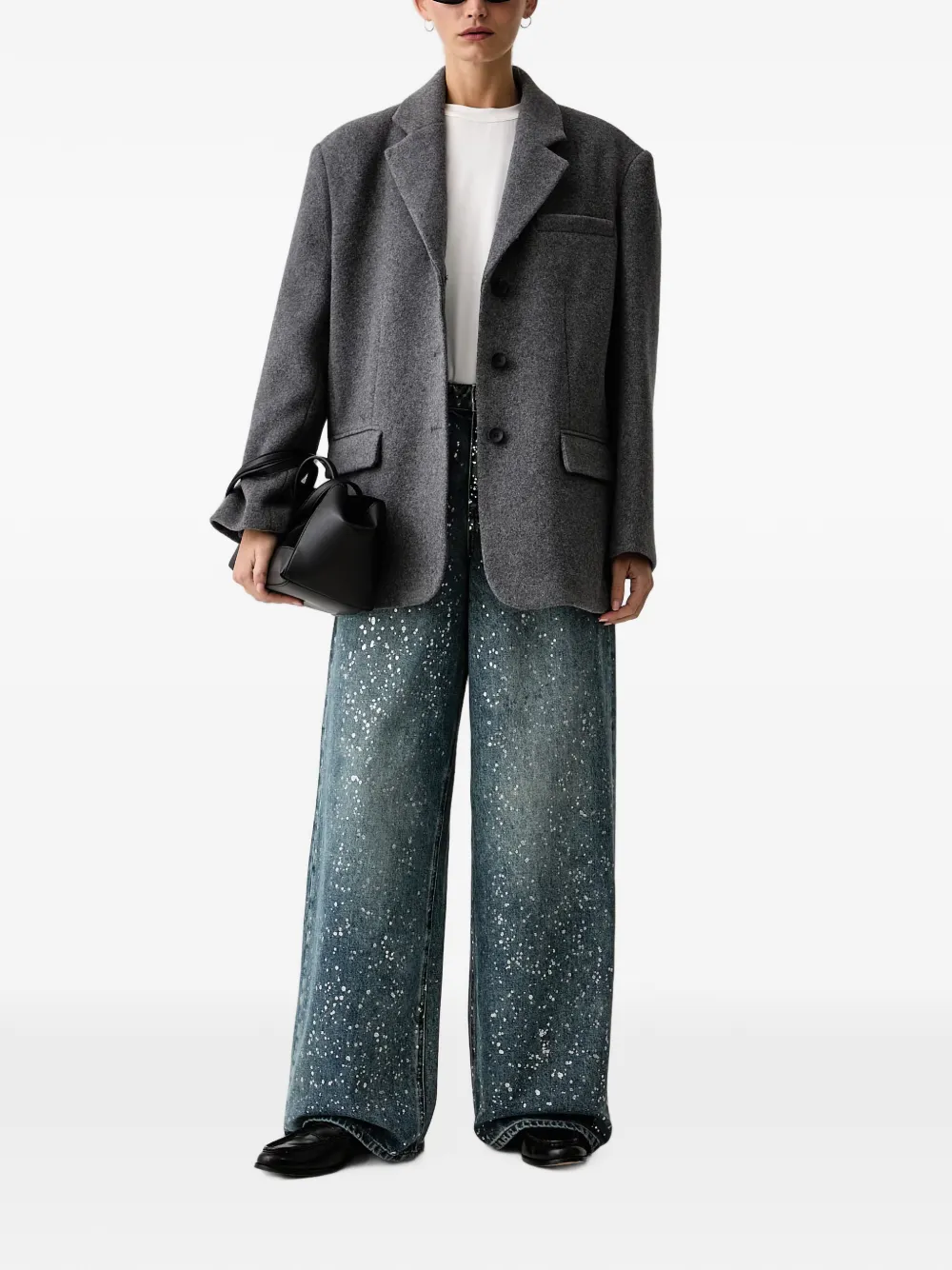 Eleh Blazer met enkele rij knopen Grijs