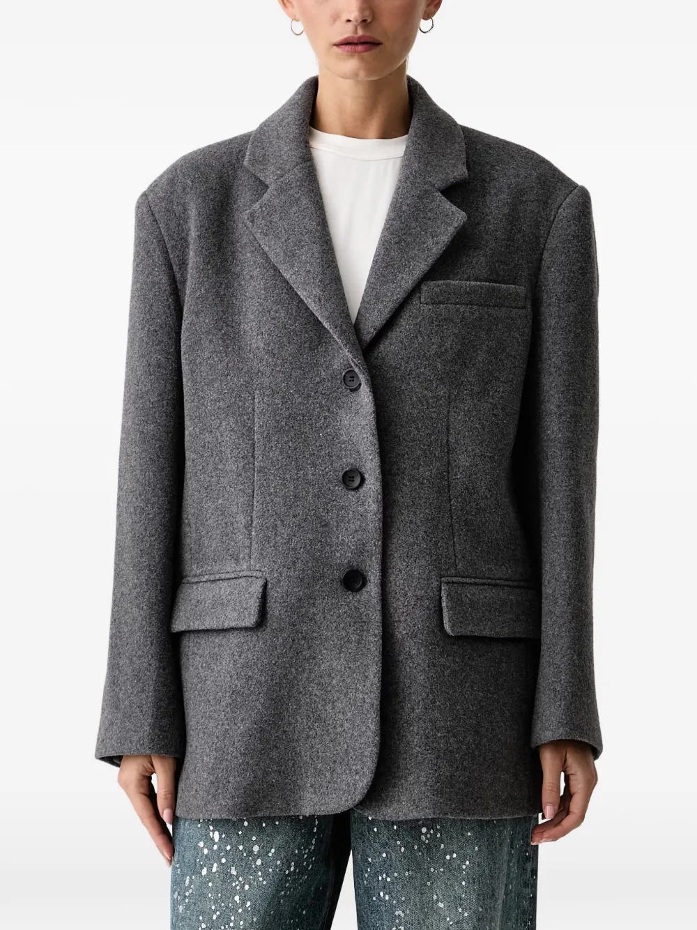 Eleh Single-breasted Blazer In Grau