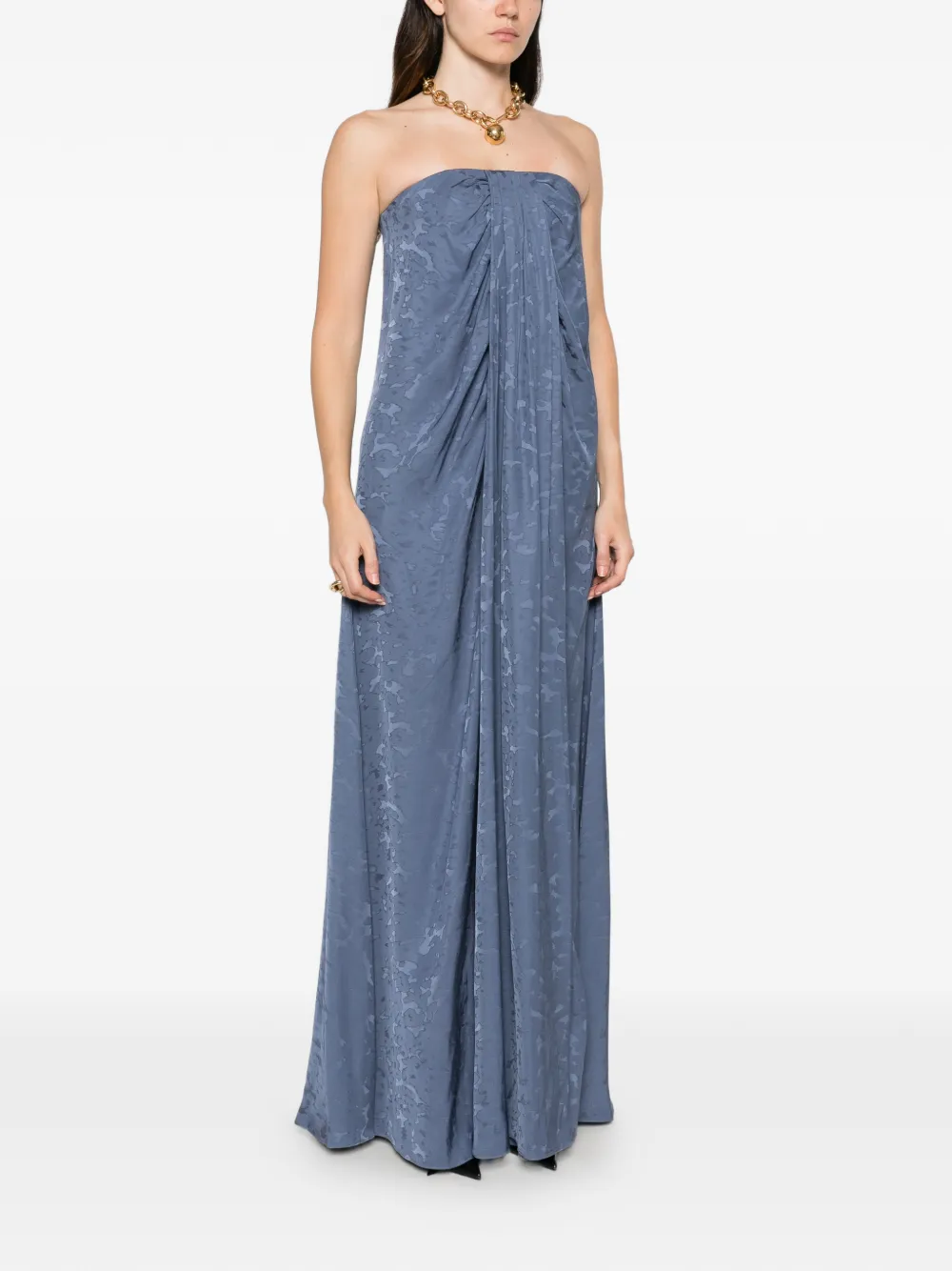 JOSEPH Mia strapless maxi-jurk met Leo-jacquard Blauw