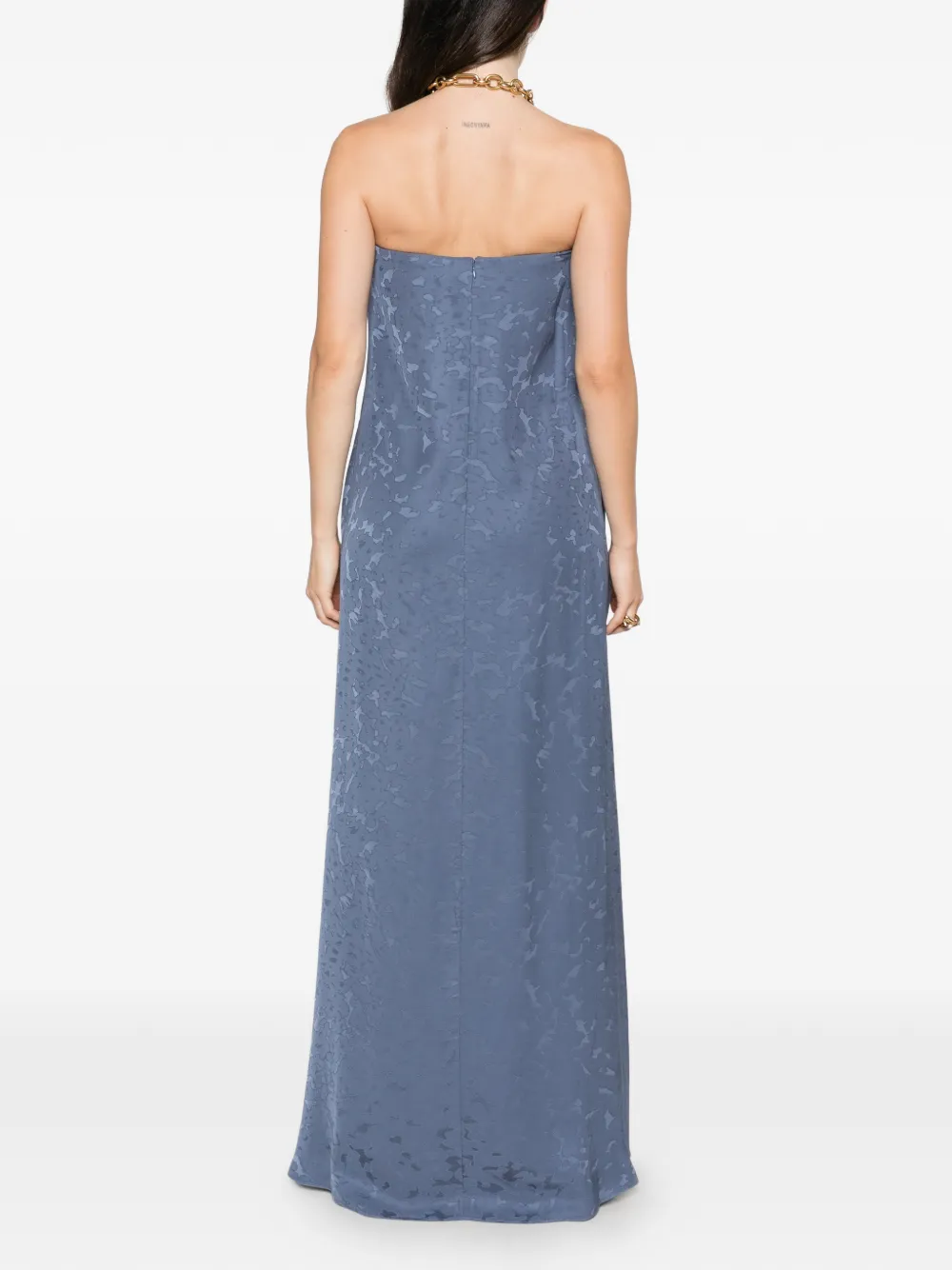 JOSEPH Mia strapless maxi-jurk met Leo-jacquard Blauw