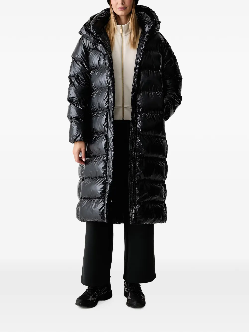 Napapijri Glane quilted hooded coat Zwart