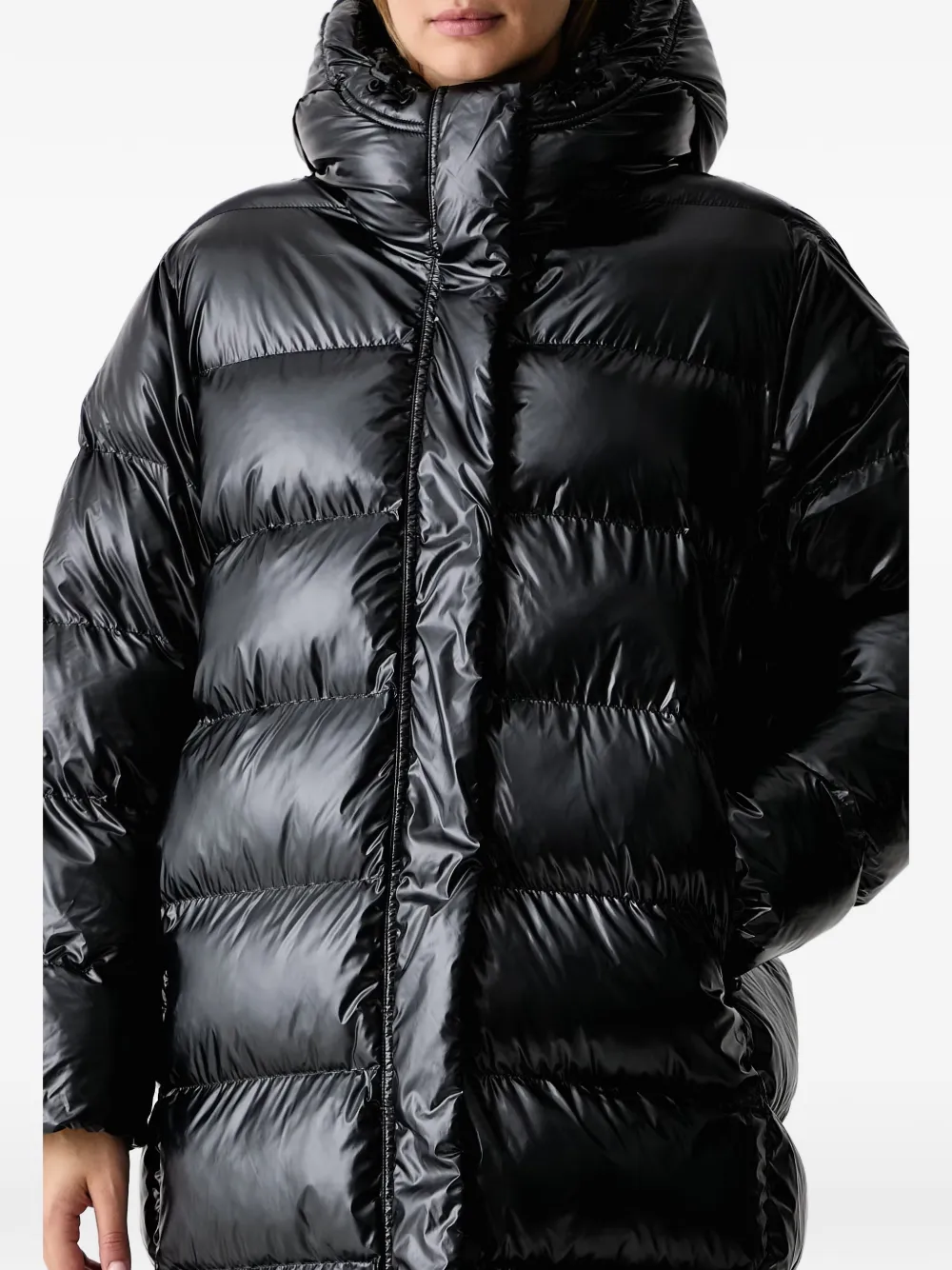 Napapijri Glane quilted hooded coat Zwart