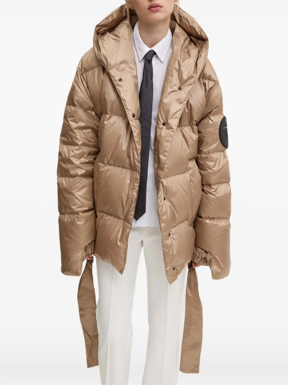 MMC STUDIO Jesso quilted hooded jacket - Toni neutri