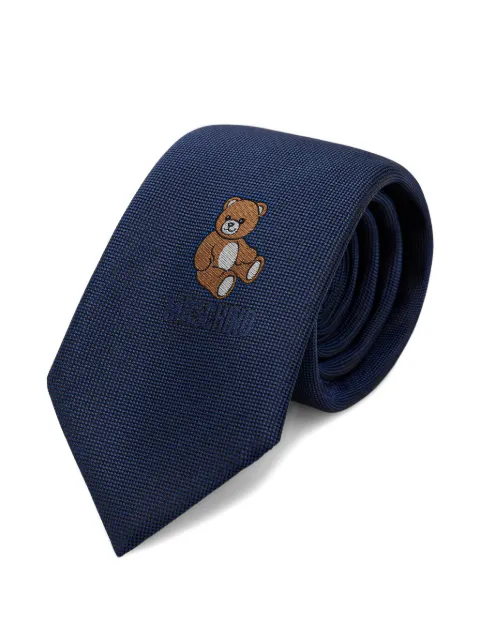 Moschino Teddy Bear embroidered tie